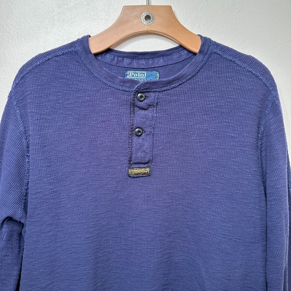 Polo Ralph Lauren Dark Blue Thermal Long Sleeve Shirt Men's Size Large
